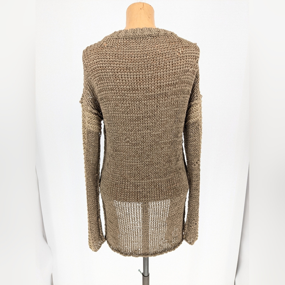 Elisa Cavaletti Knit Asymmetrical Top Gold Womens Medium Avant Garde Chic - Picture 2 of 15